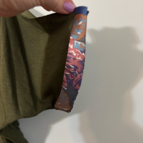 Anthropologie Green and Orange Asymmetrical Blouse - Picture 6 of 7